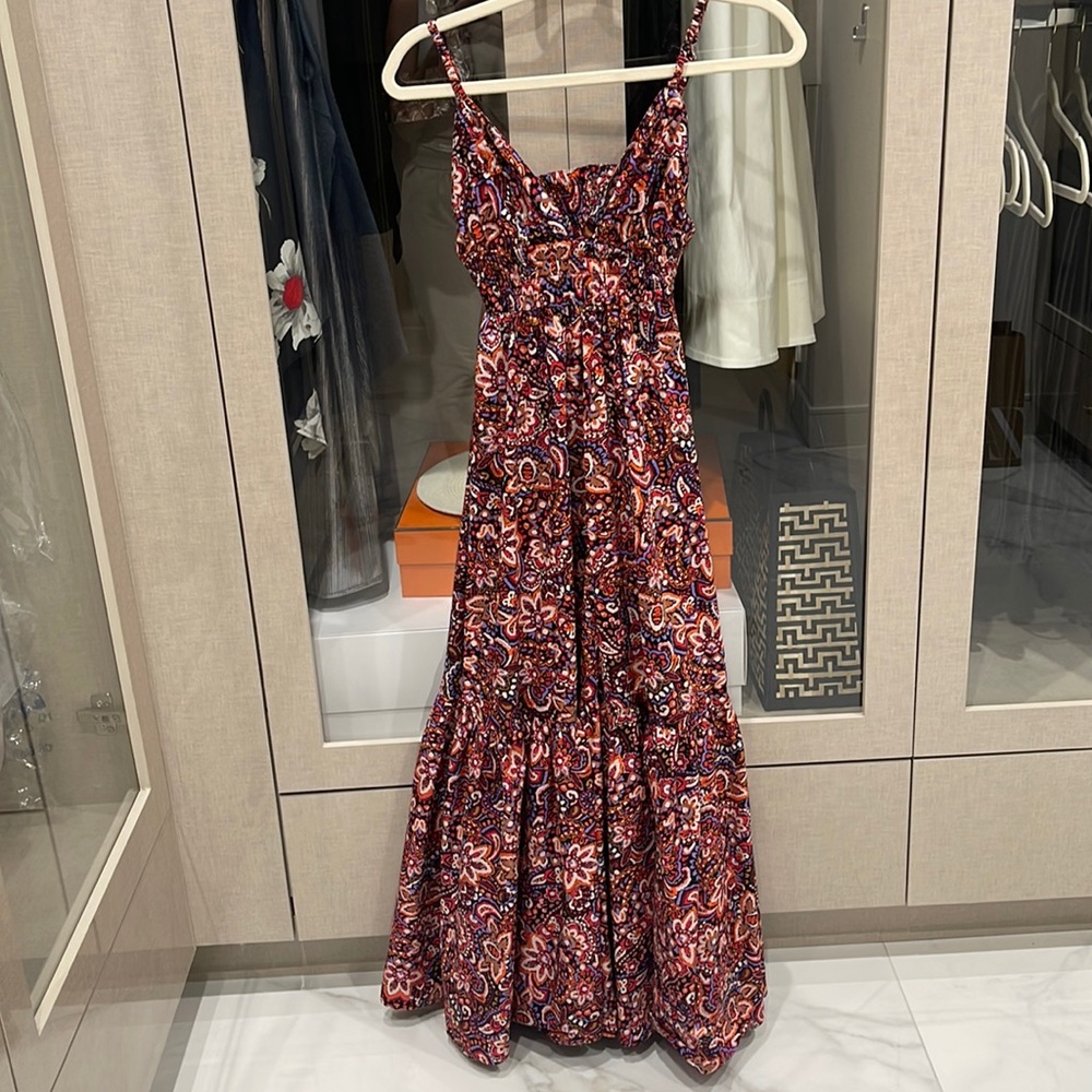 Jason Wu paisley print summer dress. Open back size XS